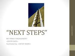 NEXT STEPS