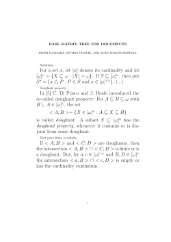 For a set x, let |x| denote its cardinality and let [&omega;]&omega; = {X &sube; &omega; : |X| = &omega;
