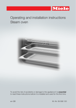 Operating and installation instructions Steam oven