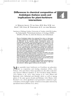 Differences in chemical composition of Arabidopsis thaliana seeds