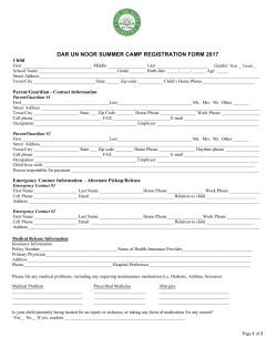 Microsoft Word - Day Camp Registration Form