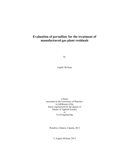 Evaluation of persulfate for the treatment of manufactured gas plant