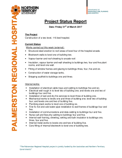 Project Status Report - Palmerston Regional Hospital