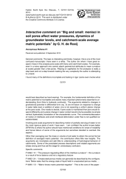 Interactive comment on &ldquo;Big and small: menisci in soil pores affect
