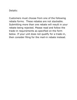 Customers must choose from one of the following rebate