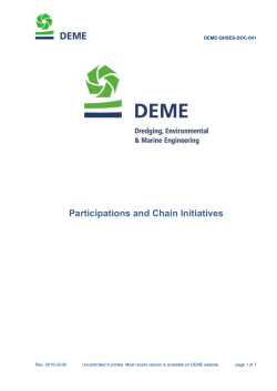 Participations and Chain Initiatives Table of Contents