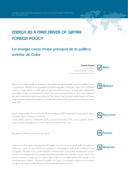 EnERGY As A mAIn DRIvER oF QAtARI FoREIGn PolIcY
