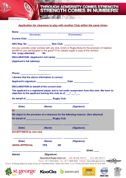 Application for clearance to play with another Club within the same