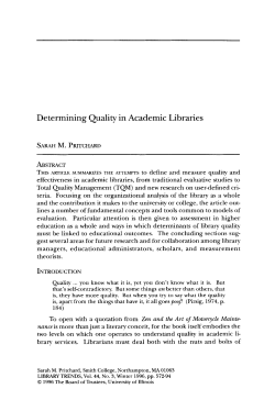 Determining Quality in Academic Libraries