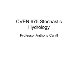 CVEN 675 Stochastic Hydrology