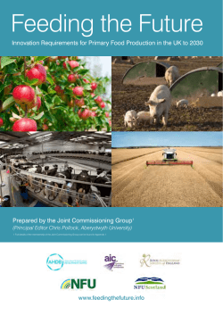 Feeding the Future &ndash; Innovation Requirements for Primary Food