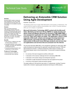 Delivering an Extensible CRM Solution Using