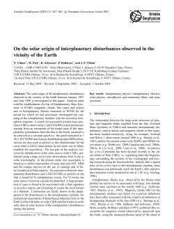 On the solar origin of interplanetary disturbances observed in the