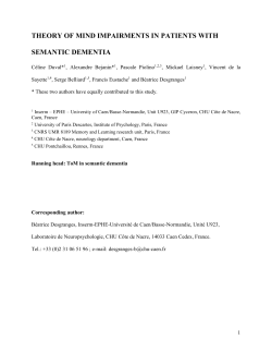 theory of mind impairments in semantic dementia - HAL
