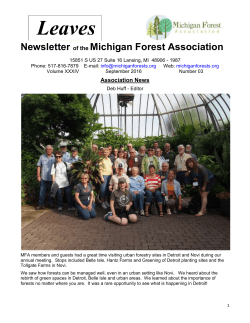 Read Leaves here - Michigan Forest Association