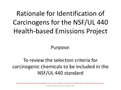 Carcinogen Selection Rationale