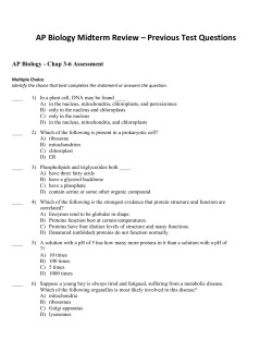 Previous Test Questions AP Biology - Chap 3