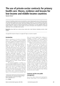 The use of private-sector contracts for primary health care: theory