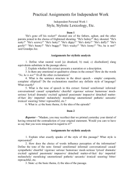 Practical Assignments for Independent Work