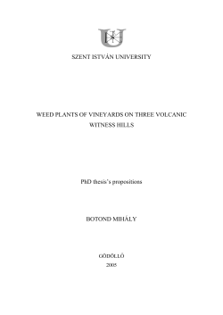SZENT ISTV&Aacute;N UNIVERSITY WEED PLANTS OF