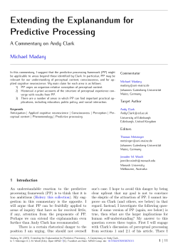 Extending the Explanandum for Predictive Processing - Open
