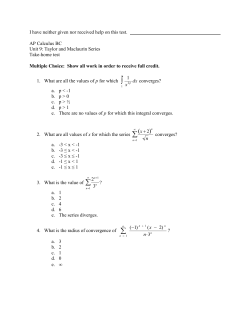 I have neither given nor received help on this test. AP Calculus BC