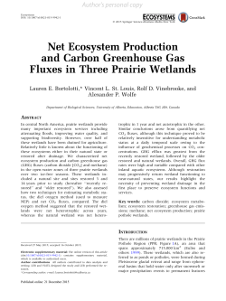 Net Ecosystem Production and Carbon Greenhouse Gas Fluxes in