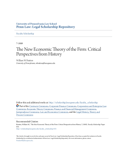 The New Economic Theory of the Firm: Critical Perspectives from