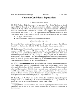 Notes on Conditional Expectation