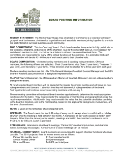 board position information - Hot Springs Village Area Chamber of