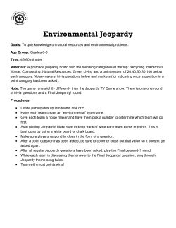 Environmental Jeopardy - Dakota Valley Recycling