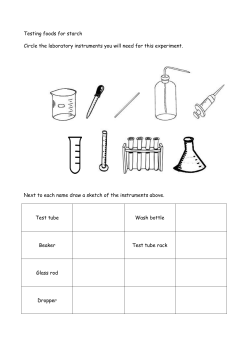 Testing foods for starch Circle the laboratory instruments you will
