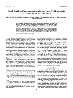 Social-Cognitive Conceptualization of Attachment Working Models