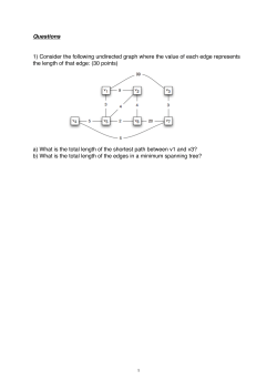 1 Questions 1) Consider the following undirected graph