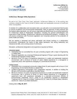 InnServices- Manager Utility Operations As part of our `One Town