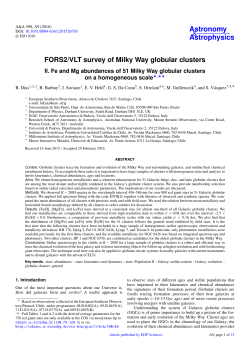 FORS2/VLT survey of Milky Way globular clusters