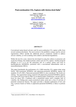 Post-combustion CO2 Capture with Amino