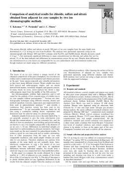 Comparison of analytical results for chloride, sulfate