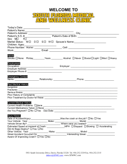 Auto Accident Intake - South Florida Medical And Wellness Clinic