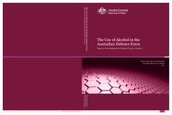 The Use of Alcohol in the Australian Defence Force