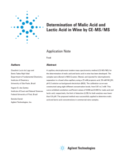 Determination of Malic Acid and Lactic Acid in Wine by CE