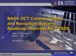OCT Roadmap Overview for CCSDS