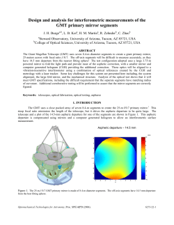 Design and analysis for interferometric measurements of the GMT