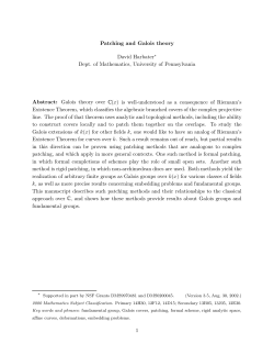 Patching and Galois theory David Harbater&lowast; Dept. of