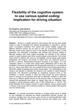 Flexibility of the cognitive system to use various spatial coding