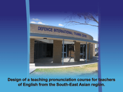 Design of a teaching pronunciation course for - NATO