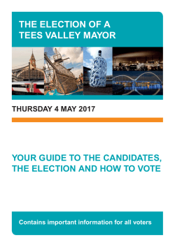 the election of a tees valley mayor - Tees Valley Combined Authority