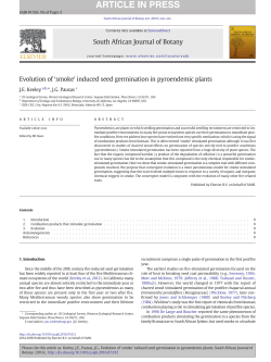 Evolution of `smoke` induced seed germination in pyroendemic plants
