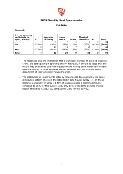 Disability Sport Questionnaire Headline Data