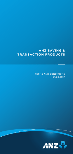 ANZ Savings and Transaction Product Terms and Conditions